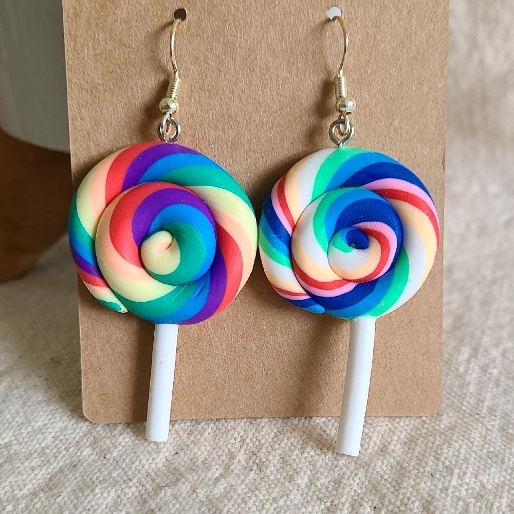 Handcrafted Colorful Lollipop Dangle Earrings NEW Ladies/Girls Outdoors Event‎